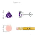 thumbnail image 2 of ANGARA Natural Basket-Set Trillion 1.4 ct Amethyst Stud Earrings in 925 Sterling Silver for Women (Size-6mm) | February Birthstone, Anniversary, Jewelry Gift for Women | Natural Amethyst Earrings, 2 of 7
