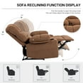 thumbnail image 5 of Grey Chenille Massage Recliner Chair (330lbs Capacity – 8-Point Massage, Lumbar Heating, 150 °   Recline, Pillow Top Arms), 5 of 11