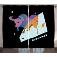 thumbnail image 1 of Zodiac Taurus Curtains 2 Panels Set, Abstract Astrology Animal Day and Night Theme Cosmos Universe Energy Stars, Window Drapes for Living Room Bedroom, 108W X 90L Inches, Multicolor, by Ambesonne, 1 of 3