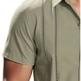 thumbnail image 6 of LNWUY (S-5XL) Plus Size Men's Cuban Guayabera Shirt Short Sleeve Button Down Shirts Casual Summer Beach Linen Shirts Green XXXL, 6 of 7