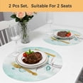 thumbnail image 5 of Turquoise Flowers Round 13 Inch Placemats Set of 2, Farmhouse Gradient Floral Plants HeatResistant Non Slip Place Mats for Dining Table, Wipeable Braided Kitchen Table Mats for Housewarming, 5 of 9