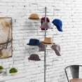 thumbnail image 3 of MyGift Freestanding Silver Metal Hat Rack with 20 Circular Hooks, 3 of 7
