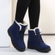 thumbnail image 1 of Botas de nieve para mujer, tallas grandes, cálidas, de tacón plano, con relleno de algodón, 1 of 5