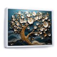 thumbnail image 3 of Designart "Golden Branches Blue and White Orchid Tree VI" Oversized Landscapes Framed Wall Art - Country Gold Tree Living Room Framed Canvas Art, 3 of 7