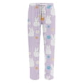 thumbnail image 3 of Domuza Men's Easter Rabbit Pajamas Pants Casual Drawstring Elastic Waist Pj Pants Loose Fit Comfy Lounge Sleepwear with Pockets Light Purple XL, 3 of 4