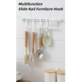 thumbnail image 6 of SLYNSHome Kitchen Sliding Hooks, Multifunctional Wall Mounted Kitchen Rail,Utensil Holder and Pot Lid Rack for Kitchen Tools,Towel,Pot Pan,Loofah,Spoon,Polished Finish,10 Hooks, 6 of 9