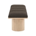 thumbnail image 6 of Meridian Furniture Pavilion Brown Boucle Fabric Bench, 6 of 7