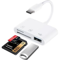 USB C to SD Card Reader, SD Card Adapter with SD MicroSD USB 3 Ports, BnmxTek USBC Memory Card Reader for 15 Pro Max, Pro/Air/Mini, Mac, MacBook Pro/Air, and More USB-C/Type C Devices