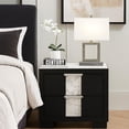 thumbnail image 6 of Benjara Amey 2 Drawer Nightstand- White Marble Trim- Black Wood, 6 of 6