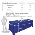 thumbnail image 3 of VIWING 1pcs Royal Blue Extra Large Rectangle Tablecloth Linen for 6ft Folding Fable atWedding, Party and Events, 3 of 5