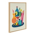 thumbnail image 2 of Kate and Laurel Sylvie Mid Century Modern Cocktails Framed Canvas Wall Art by Rachel Lee of My Dream Wall, 23x33 Natural, Colorful Mid-Century Modern Wall Art, 2 of 6