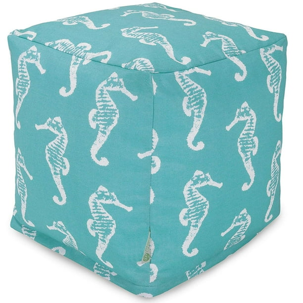Majestic Home Goods Sea Horse Indoor Outdoor Fabric Cube Pouf Com Majestic Home Goods Sea Horse Indoor, Home Goods Patio Decor