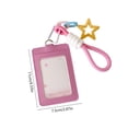thumbnail image 3 of Linnome ID Badge Holder with Star Glamour Leather Card Case for 3 Inch Photo ID Bus Pass Keychain 4.33x2.87 Inch, 3 of 6
