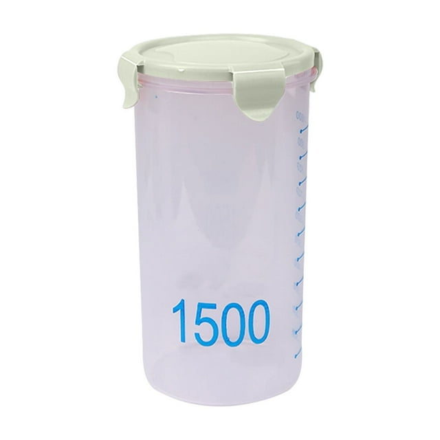 SDNall avec Pots de Rangement Ronds Gradués Pots Scellés Pots en Plastique Cuisine avec Couvercles Pots à Collation Pots de Rangement pour Grains Pots de Rangement Yogourt Fromage Pots à Gâteau