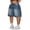 Blue, variant on OYYN Girls Bermuda Jean Shorts Casual Summer Vintage Mid Waisted Straight Leg Denim Shorts