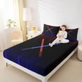 thumbnail image 4 of Manfei Red Blue Gradient Light Queen Sheet Sets,Video Games Theme Flat Sheet,Modern Fashion Gaming Queen Fitted Sheet For Boys,Ultra Soft Home Decor,4 Pieces, 4 of 7