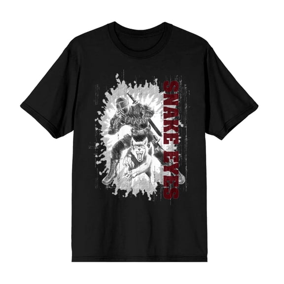 G.I. Joe Snake Eyes Men's Black Crew Neck Short Sleeve T-shirt-Medium