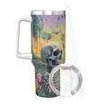 thumbnail image 2 of Pofeuu Flower Butterfly Skull Couple Print 40oz Ice Bully With Handle And Straw Stainless Steel Vacuum Insulated Cup And 2 In 1 Straw Lid, 2 of 8