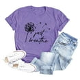 thumbnail image 4 of XCHQRTI Dandelion Tshirt Women Graphic Tees Casual Short Sleeve Christian Shirts, 4 of 5