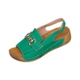 thumbnail image 2 of Bkhluea Women Chain Buckle Wedge Ankle Strap Sandals Slip On Comfortable Footwear For Casual Outdoor Party Daily Activities, 2 of 7