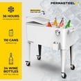thumbnail image 5 of Permasteel Party Cooler with Divider, Spacious 80-Qt Capacity, Chills 36hrs, Serving Tray, Rolling Ice Chest for Indoor and Outdoor Entertainment, Matte White, 5 of 11