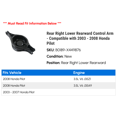 thumbnail image 2 of Rear Right Lower Rearward Control Arm - Compatible with 2003 - 2008 Honda Pilot 2004 2005 2006 2007, 2 of 2