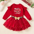 thumbnail image 5 of Vividxx Girls Clothes Sets Christmas Girls Outfits 2 Piece Set Long Sleeve Tops With Letter Print And Skirts Toddler Party Wear Casual Holiday Dresses For Baby 3-4 Years, 5 of 9