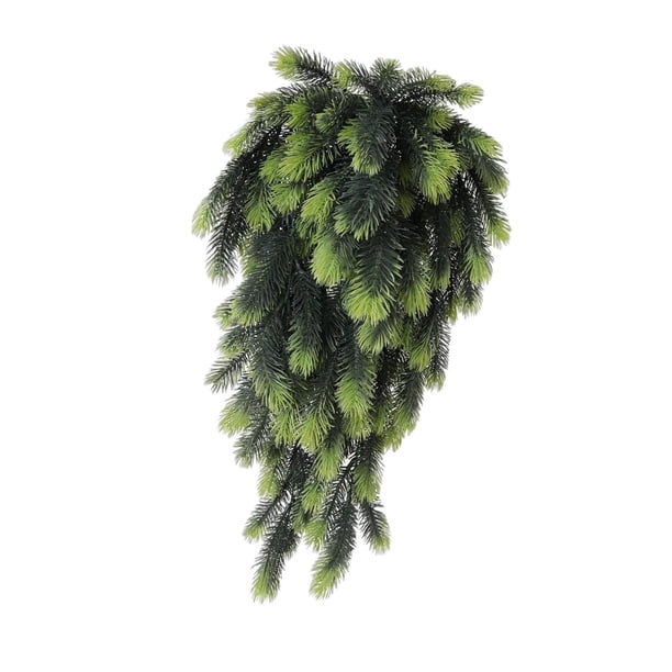 Planta colgante artificial, forma de lágrima, decoración navideña, corona de invierno para fiesta temática, jardín, fiesta de inauguración de la casa. Doble verde