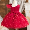 thumbnail image 5 of Spazoro Toddler Baby Girls Dress Skirts, Bowknot Princess Pageant Party Birthday Wedding Sleeveless 2025 Saving Mesh Dresses for Child Girls Red Size 2 T, 5 of 5