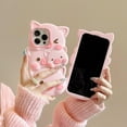 thumbnail image 6 of 3D Cartoon Cute Overlaping Pig Soft  for iPhone Case (Pink,iPhone 14 Pro Max), 6 of 6