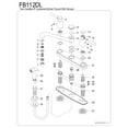 thumbnail image 4 of Kingston FB112DL Concord Two-Handle 4-Hole 8" Centerset Kitchen Faucet with Side Sprayer in Polished Chrome, 4 of 5