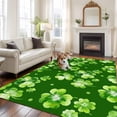 thumbnail image 3 of St. Patrick's Day Area Rugs Collection 5'x8', Spring Shamrock Leaves Polka Dots Dark Green Non Slip Indoor Rectangle Throw Runner Rug Floor Mat Carpet for Living Room Dining Table Bedroom Nursery, 3 of 9