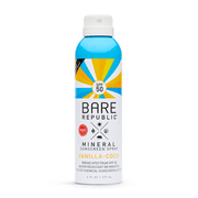 Bare Republic Mineral SPF 50 Sunscreen Body Spray, Vanilla Coco, 6 fl oz