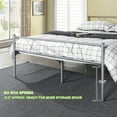 thumbnail image 6 of Geniqua Full Size Bed Frame Silver Steel Platform Modern Headboard Footboard Foundation Tool Free Assembly No Box Spring Needed, 6 of 8
