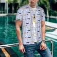 thumbnail image 6 of Zufioo Dogs Are Running Print Men's Baseball Short Sleeve, Moisture Wicking Button-Down Hip Hop Tee-Small, 6 of 7