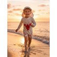 thumbnail image 5 of BemeyourBBs Toddler Baby Boy Two Piece Swimsuit with Hat Infant Boy Bathing Suit Long Sleeve Rash Guard Swimwear Summer Beachwear Lobster Crab Deer Hunting Print Zipper Top Swimming Trunks Shorts Set, 5 of 9