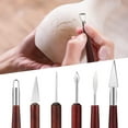 thumbnail image 2 of 6-Piece Wooden Handle Stainless Steel Pottery Tool Set for Ceramic Sculpting, 2 of 9