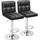 thumbnail image 1 of JJUN Bar Stools Modern Pu Leather Swivel Adjustable Hydraulic Bar Stool Square Counter Height Stool Set of 2 (Black), 1 of 11