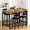 Brown-A, variant on Baxluxe Dining table set for 4, faux marble tavern table and chairs set, metal frame dining table with 4 high chairs for, tavern, kitchen, breakfast corner, apartment