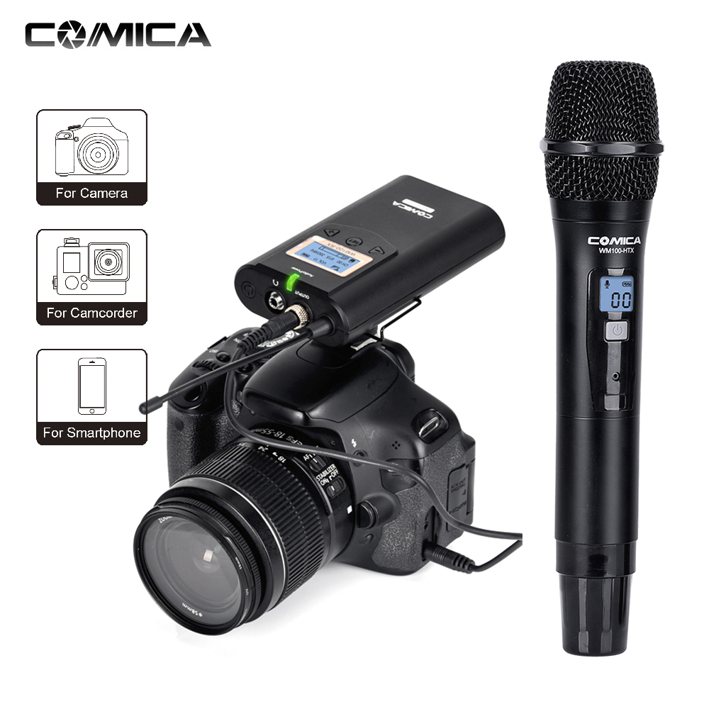 CVM-WM100H　Monitor　UHF　Walmart　COMICA　Cable　Wireless　Microphone　Transmitter,　XLR　Carry　with　Bag,　Output　Camera　Camcorder　Real-Time　System　Handheld　DSLR　328ft　for　Receiver,　3.5mm　16level　48-Channel　Canada