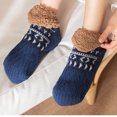 thumbnail image 4 of WMTBSRSW Fuzzy House Slippers Socks Winter Warm Vintage Slipper Socks Cable Knit Fluffy Soft Slipper Thick Comfy Fleece Non Slip Home Socks, 4 of 4