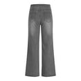 thumbnail image 5 of Uaswgudfs Women's High Waist Wide Leg Jeans Stretchy Denim Straight Leg Casual Pants for Daily Wear Gray L, 5 of 9
