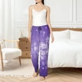 thumbnail image 4 of Fotbe Snowfall Sky White Purple Pantalones de Pijama para Mujer, Pantalones de Dormir, Pantalones Pj con Cordón y Bolsillos-Large, 4 of 6