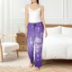 thumbnail image 4 of Balery Snowfall Sky White Purple Pantalones de pijama para mujer, pijamas ultraligeros, pantalones de estar por casa-Small, 4 of 6