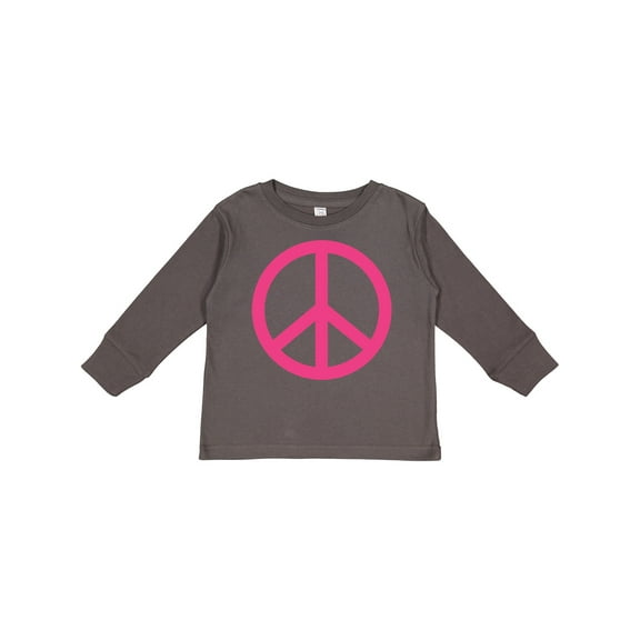 Inktastic Pink Peace Sign Girls Long Sleeve Toddler T-Shirt