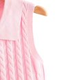 thumbnail image 7 of Women's Casual V-Neck Pullover Shirt Collision Color Sleeveless Sweater Vest, Stylish and Lightweight, Ideal for Layering and Summer to Fall Transition,Pink,L, 7 of 7