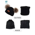thumbnail image 4 of Deago Infant Toddler Winter Hat Scarf Set for Baby Girl Knitted Warm Fleece Lined Skiing Cap Lovely Pompom Kids Beanie 6-36 Months (Black), 4 of 7