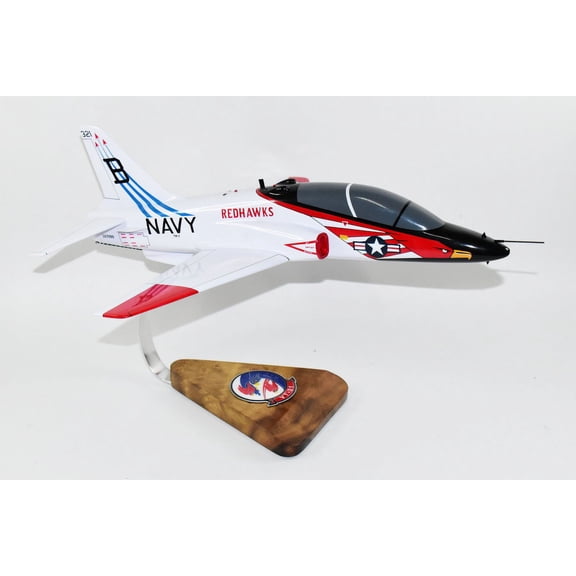 VT-21 RedHawks ‘Navy’ T-45 Model,  (16") Scale, Mahogany, Navy Trainer