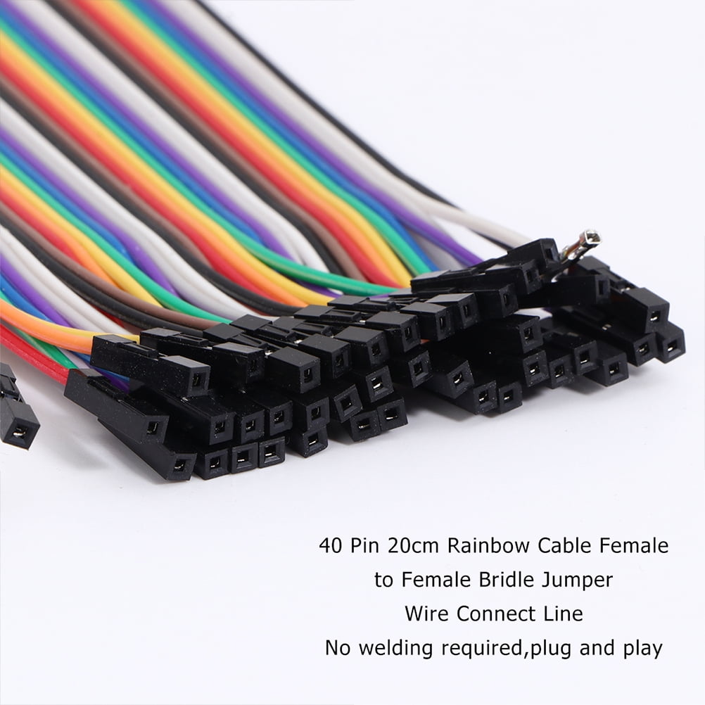 Line Jumper Cable Breadboard Prototyping Solder Circuits Wire Female 20 PCS