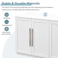 thumbnail image 6 of TUANLUO White Buffet Sideboard Cabinet, Accent Cabinet with 4 Doors, Buffet Cabinet with Adjustable Shelves, Wood Storage Cabinet Furniture for Kitchen Dining Room Living Room, 60"L x 16"W x 32"H, 6 of 10